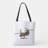 Chinese militaire helikopterillustratie tote bag (Achterkant)