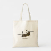 Chinese militaire helikopterillustratie tote bag (Achterkant)