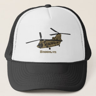 Chinese militaire helikopterillustratie trucker pet