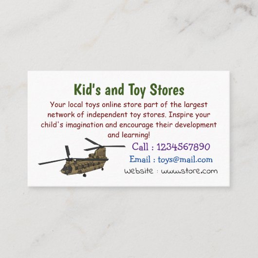 Chinese militaire helikopterillustratie visitekaartje (Voorkant)