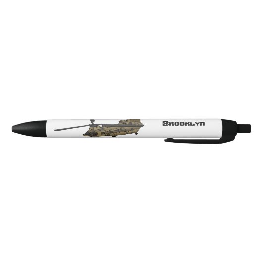 Chinese militaire helikopterillustratie zwarte inkt pen (Bodem)