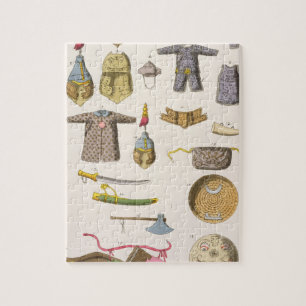 Chinese militaire wapens en kleding, illustratie v legpuzzel