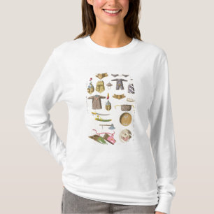 Chinese militaire wapens en kleding, illustratie v t-shirt