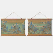 Chinese Ming Dynasty Reis naar Shu Landscape Hangend Wandkleed (Dubbel)