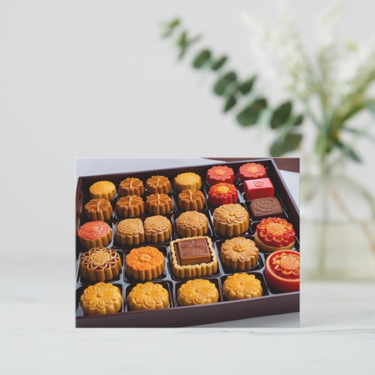 Chinese mooncakes, Postcrossing Briefkaart (Staand voorkant)