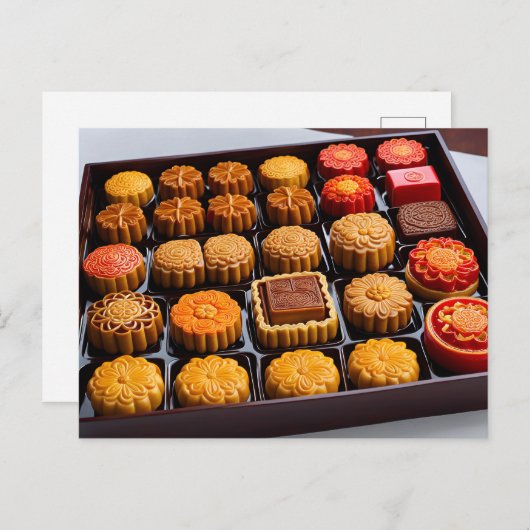 Chinese mooncakes, Postcrossing Briefkaart (Voorkant / Achterkant)