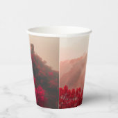 Chinese Muur in het najaar - Schilderachtig rood Papieren Bekers (Rechts)