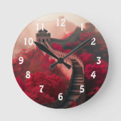 Chinese Muur in het najaar - Schilderachtig rood Ronde Klok (Voorkant)