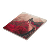 Chinese Muur in het najaar - Schilderachtig rood Tegeltje (Zijkant)