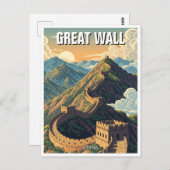 Chinese Muur Reizen Briefkaart (Voorkant / Achterkant)