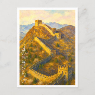 Chinese Muur Waterverf Feestdagenkaart