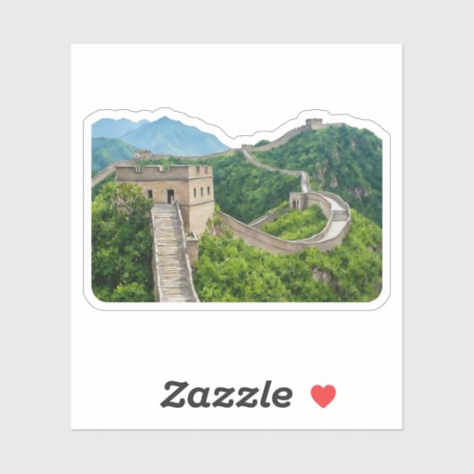 Chinese Muur Waterverf Sticker (Vel)