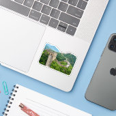 Chinese Muur Waterverf Sticker (Laptop met iPhone)