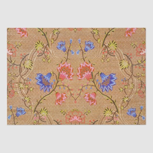 Chinese Nanjing Keizerlijke Rood-Gouden Brokaat Tissuepapier (Voorkant)