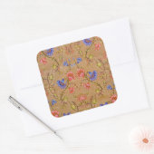 Chinese Nanjing Keizerlijke Rood-Gouden Brokaat Vierkante Sticker (Envelop)