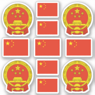Chinese nationale symbolen / wapenschild en vlag sticker