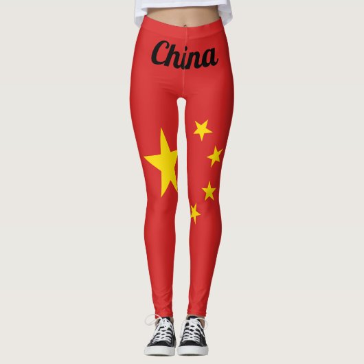 Chinese nationale vlag aanpassen leggings (Voorkant)