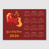 Chinese New Lunar Year Horse 2026 Calendar Magnet (Voorkant)