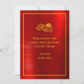 Chinese New Year 2022 Tiger Red Folie Yellow Circl Feestdagenkaart (Achterkant)