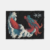 Chinese New Year 2024 Dragon Great Wave Year Of Th Fleece Deken (Voorkant (Horizontaal))