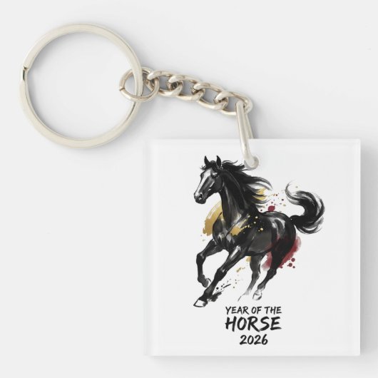 Chinese New Year 2026 Horse Art Sleutelhanger (voorkant)