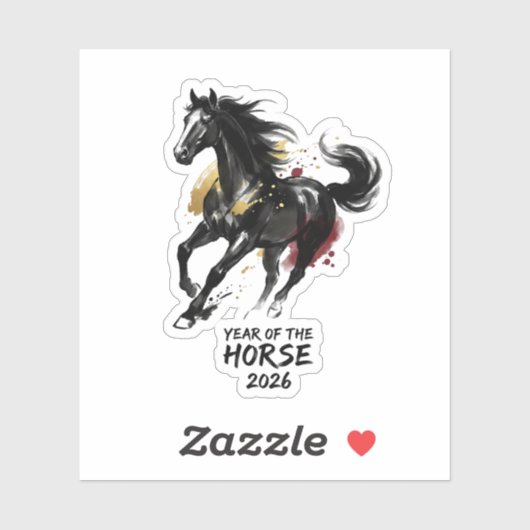 Chinese New Year 2026 Horse Art Sticker (Vel)