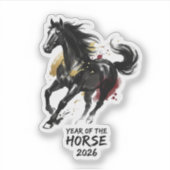 Chinese New Year 2026 Horse Art Sticker (Voorkant)