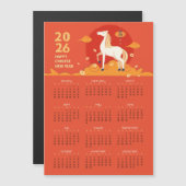 Chinese New Year 2026 Horse Calendar Magnetic Card (Voorkant / Achterkant)