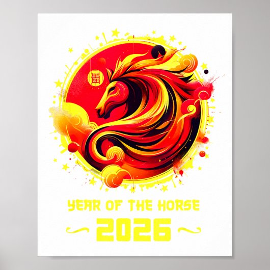Chinese New Year 2026 Horse Happy Chinese New Year Poster (Voorkant)