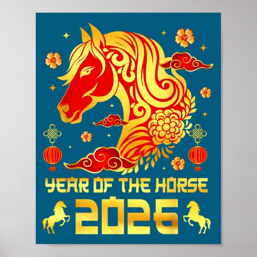 Chinese New Year 2026 Horse Happy Chinese New Year Poster (Voorkant)