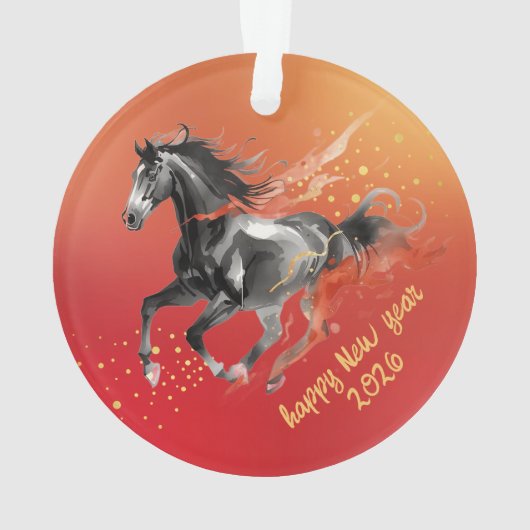Chinese New Year 2026 Horse Ink New Year  Ornament (achterkant)