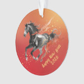 Chinese New Year 2026 Horse Ink New Year  Ornament (voorkant)