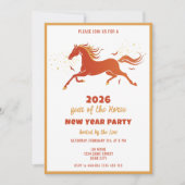 Chinese New Year 2026 Horse Ink New Year Party Kaart (Voorkant)