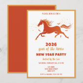Chinese New Year 2026 Horse Ink New Year Party Kaart (Voorkant / Achterkant)