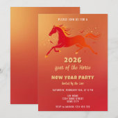 Chinese New Year 2026 Horse New Year Party Kaart (Voorkant / Achterkant)