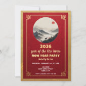 Chinese New Year 2026 Horse New Year Party Kaart (Voorkant)