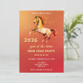 Chinese New Year 2026 Horse New Year Party Kaart (Staand voorkant)
