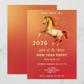 Chinese New Year 2026 Horse New Year Party Kaart (Voorkant / Achterkant)
