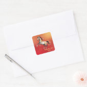 Chinese New Year 2026 Horse New Year Party Vierkante Sticker (Envelop)