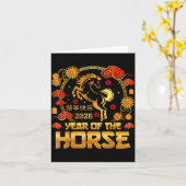Chinese New Year 2026 Lunar Year Of The Horse Chin Kaart (Gele Bloem)