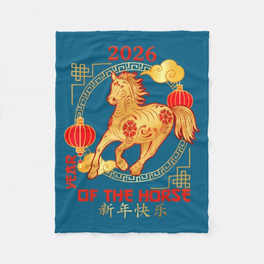 Chinese New Year 2026 New Year Of The Horse  Fleece Deken (Voorkant)