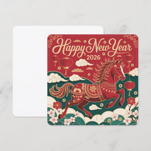 Chinese New Year 2026 Red Fire Horse  (Voorkant / Achterkant)