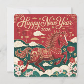 Chinese New Year 2026 Red Fire Horse  (Voorkant)