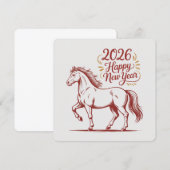 Chinese New Year 2026 Red Fire Horse Card (Voorkant / Achterkant)