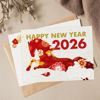 Chinese New Year 2026 Year Of Horse Briefkaart