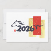 Chinese New Year 2026 Year Of Horse Feestdagenkaart (Voorkant)