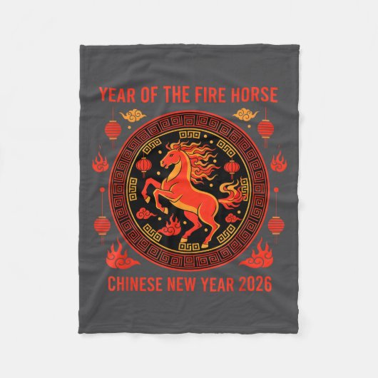 Chinese New Year 2026 Year Of The Fire Horse Fleece Deken (Voorkant)