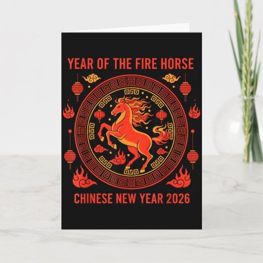 Chinese New Year 2026 Year Of The Fire Horse  Kaart (Voorkant)