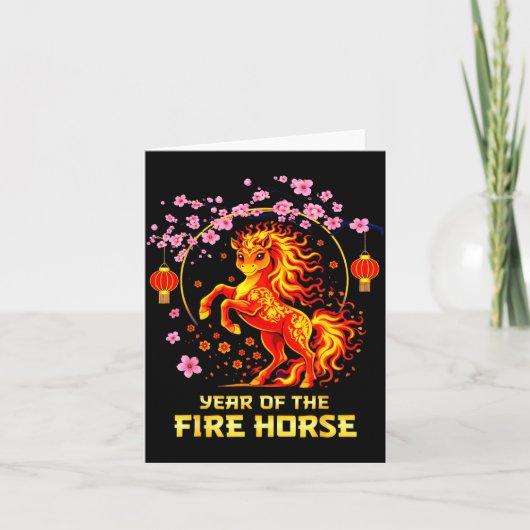 Chinese New Year 2026 Year Of The Fire Horse  Kaart (Voorkant)