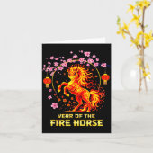 Chinese New Year 2026 Year Of The Fire Horse  Kaart (Gele Bloem)